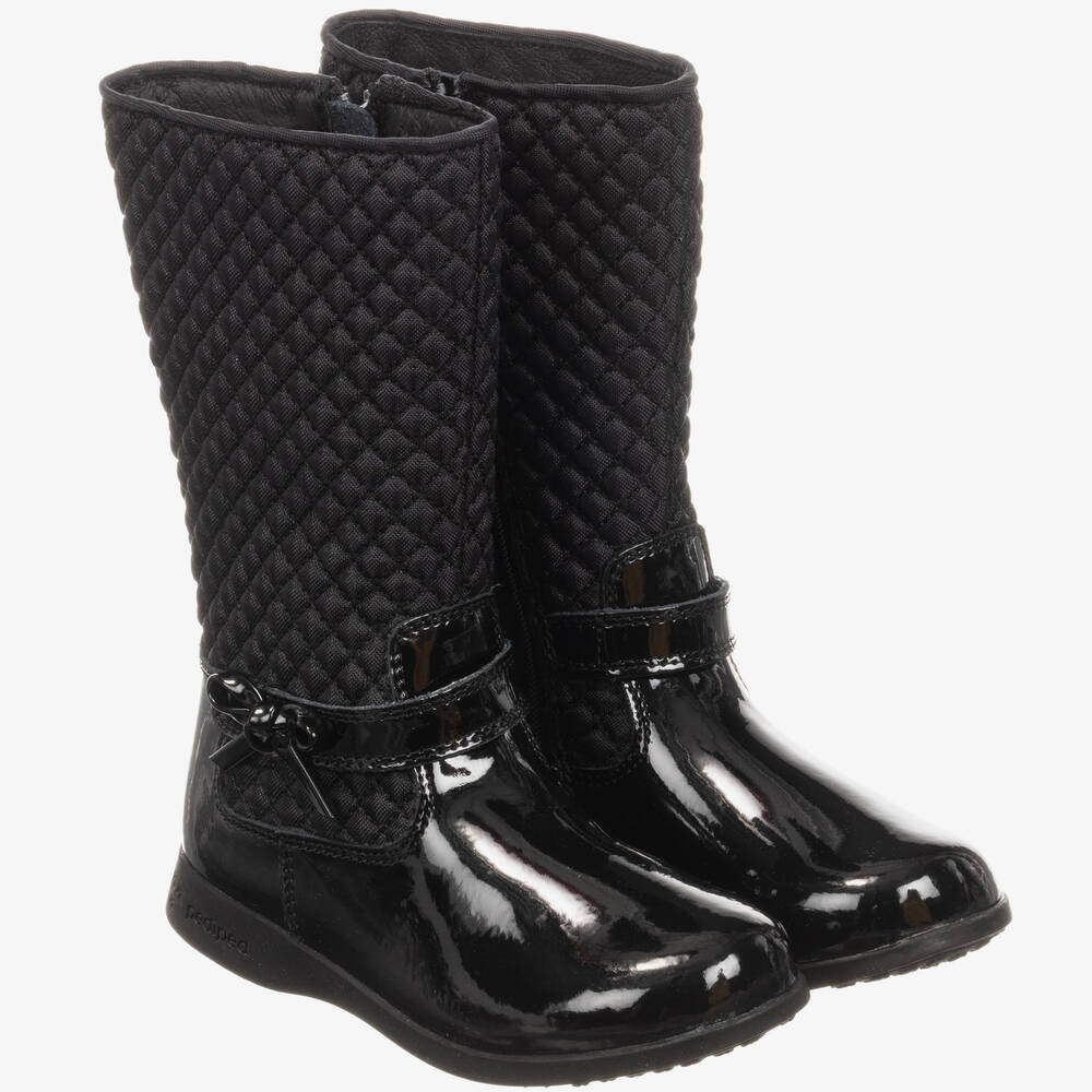 Pediped Flex (1-12yr) - Schwarze Naomi-Lederstiefel | Childrensalon