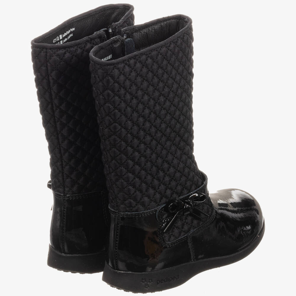 Pediped Flex 1 12yr Black Leather Naomi Boots