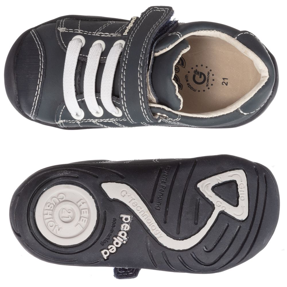 Pediped Grip n Go 9 36mth Blue Leather Velcro Trainers