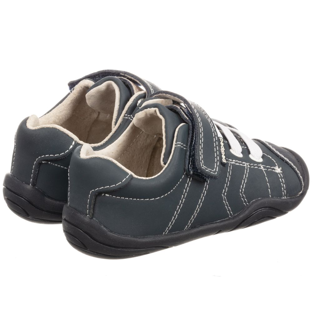 Pediped Grip 'n' Go (9-36mth)-Blue Leather Velcro Trainers | Childrensalon Outlet