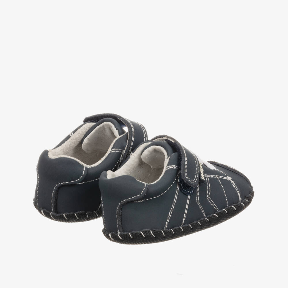 Pediped Originals (0-24mth)-Boys Blue Nubuck 'Jake' Pre-Walker Shoes | Childrensalon Outlet