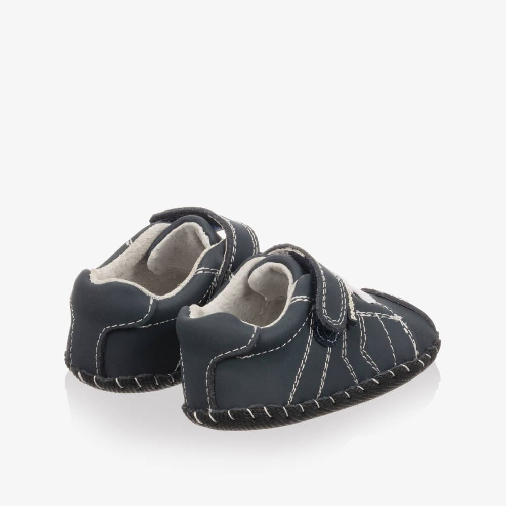 Pediped Originals (0-24mth)-Boys Blue Nubuck 'Jake' Pre-Walker Shoes | Childrensalon Outlet
