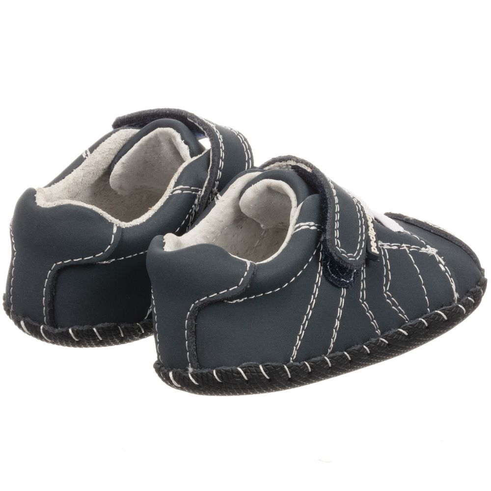 Pediped Originals (0-24mth)-Boys Blue Nubuck 'Jake' Pre-Walker Shoes | Childrensalon Outlet
