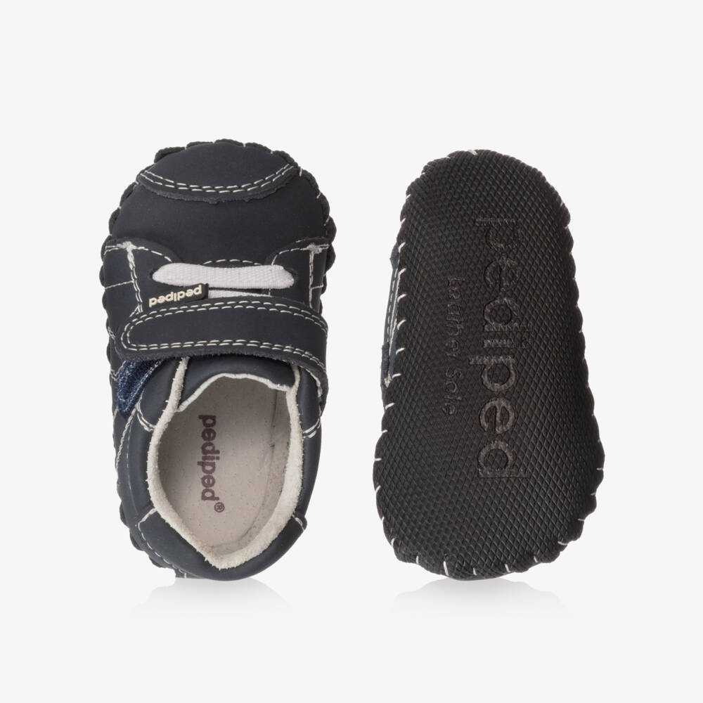 Pediped Originals (0-24mth)-Boys Blue Nubuck 'Jake' Pre-Walker Shoes | Childrensalon Outlet