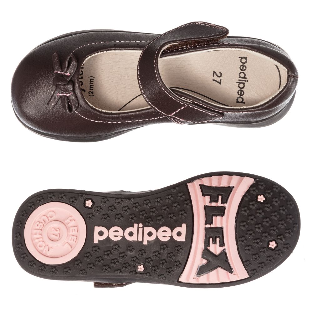 Pediped Flex 1 12yr Girls Brown Leather Isabella Shoes