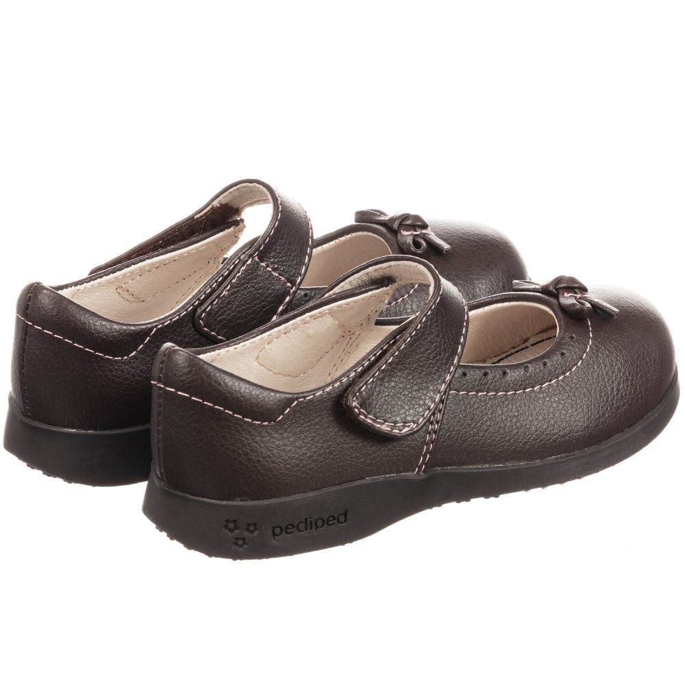 Pediped Флекс (1-12лет)-Girls Brown Leather 'Isabella' Shoes | Childrensalon Outlet