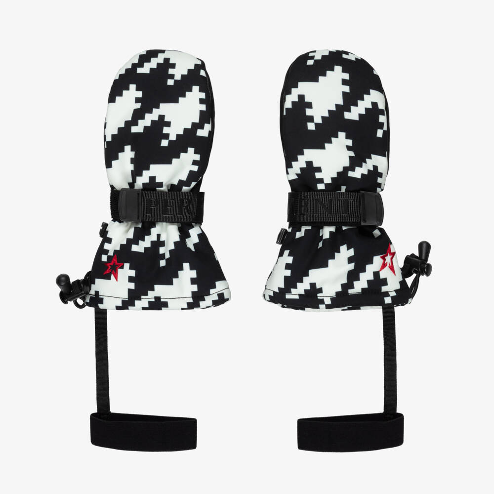 Perfect Moment-Black And White Houndstooth Mittens | Childrensalon Outlet