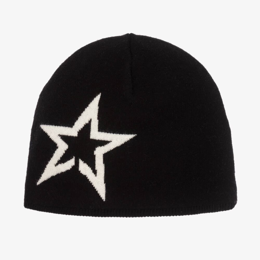 Perfect Moment-Black Merino Wool Star Beanie | Childrensalon Outlet