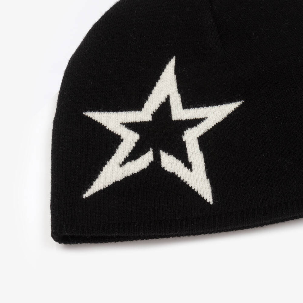 Perfect Moment-Black Merino Wool Star Beanie | Childrensalon Outlet