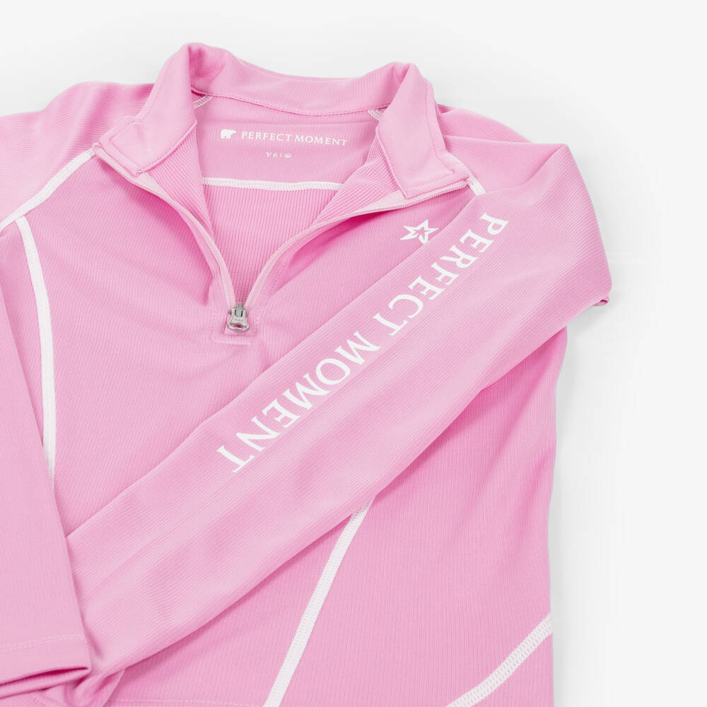 Perfect Moment-Girls Pink Thermal Base Layer Half-Zip Top | Childrensalon Outlet