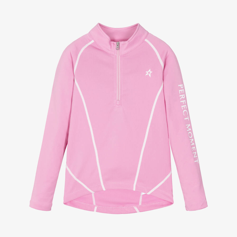 Perfect Moment-Girls Pink Thermal Base Layer Half-Zip Top | Childrensalon Outlet