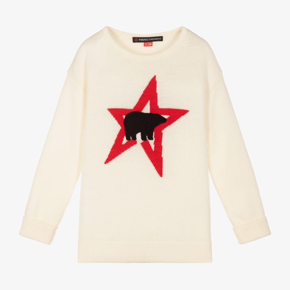 Perfect Moment - Ivory Merino Wool Knit Jumper | Childrensalon