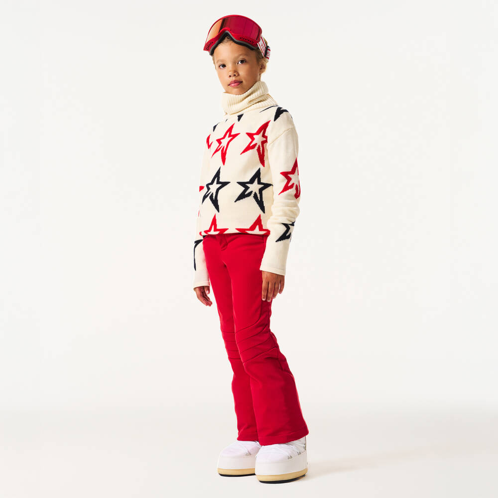 Perfect Moment-Ivory Star Knit Roll Neck Sweater | Childrensalon Outlet