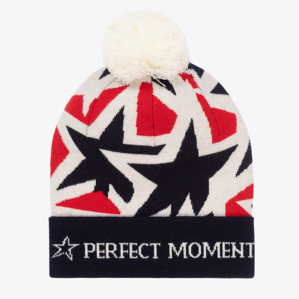 Perfect Moment - قبعة بوم-بوم صوف مارينو محبوك لون عاجي | Childrensalon