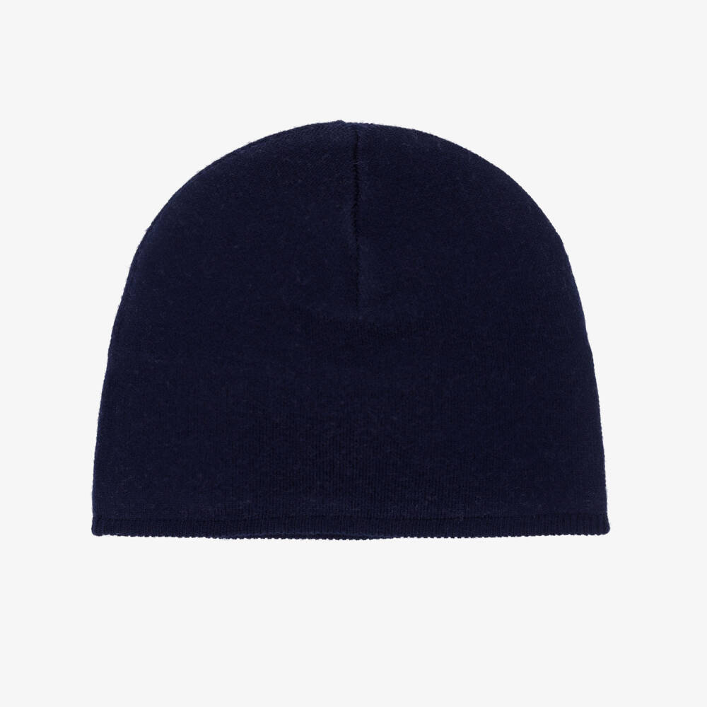 Perfect Moment-Navy Blue Knitted Merino Wool Star Beanie | Childrensalon Outlet