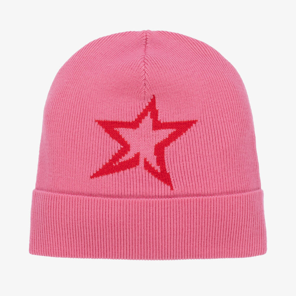 Perfect Moment - Pink Merino Wool Knitted Beanie Hat | Childrensalon