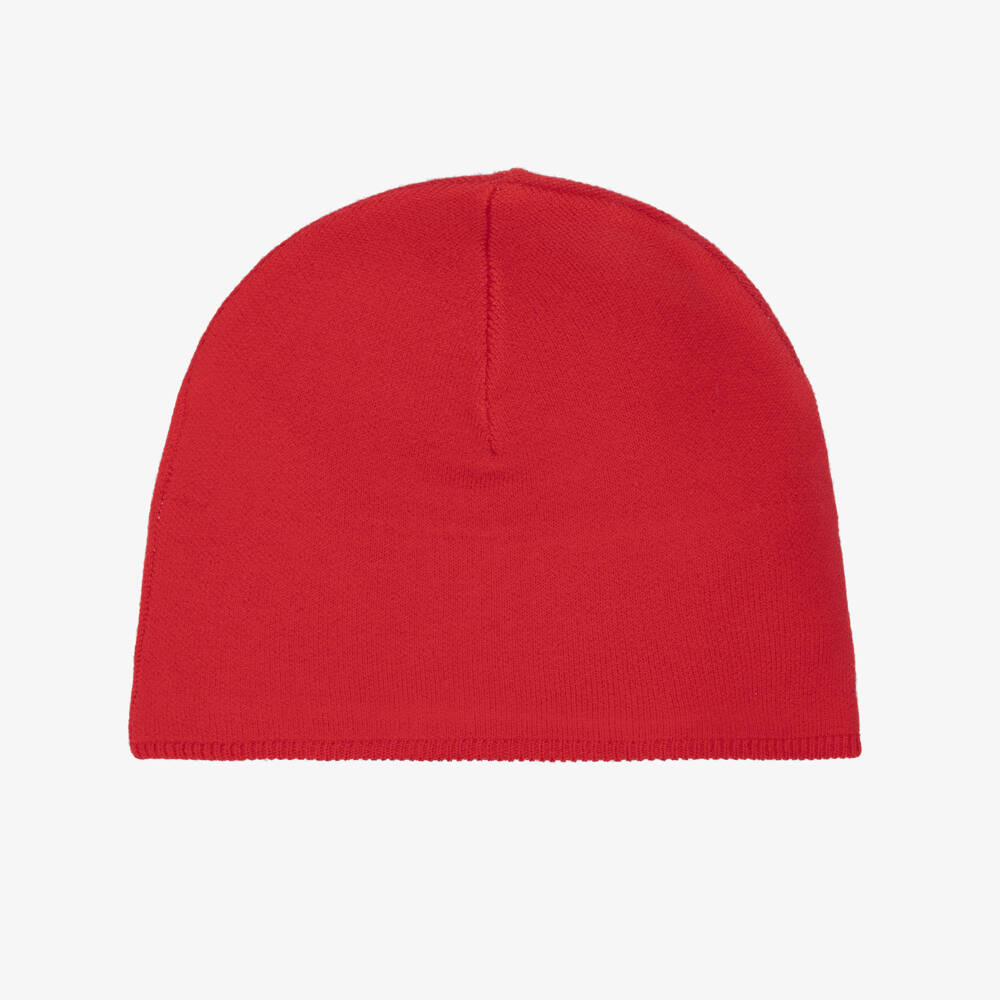 Perfect Moment-Red Knitted Merino Wool Star Beanie | Childrensalon Outlet
