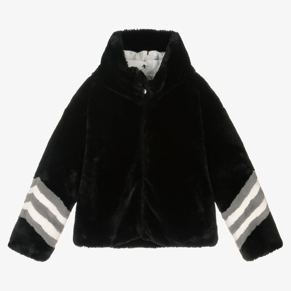 Perfect Moment - Teen Black Faux Fur Jacket | Childrensalon