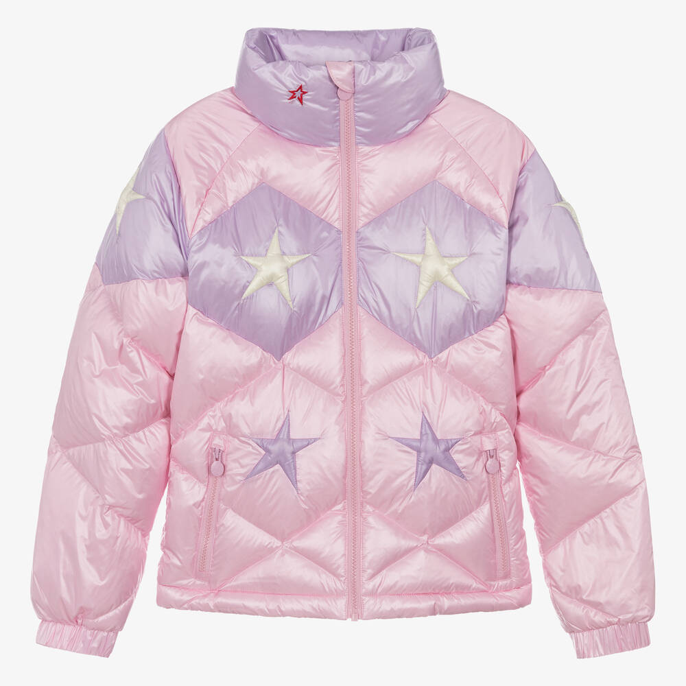 Perfect Moment - Розовая стеганая лыжная куртка со звездами | Childrensalon