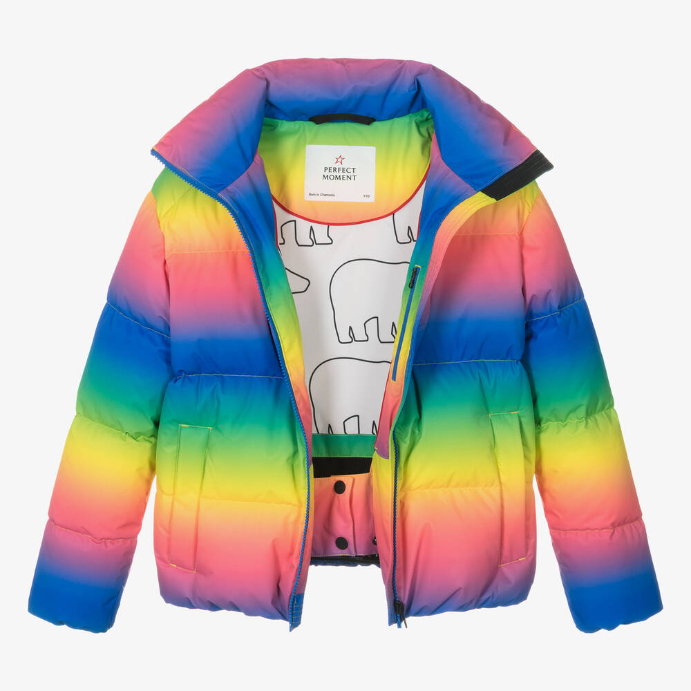 Perfect Moment-Лыжный пуховик радужной расцветки для девочек-подростков | Childrensalon Outlet