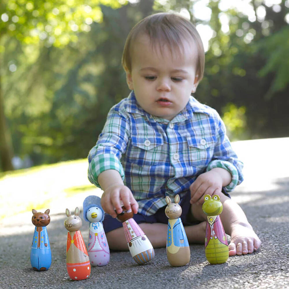 Orange Tree Toys-Peter Rabbit Wooden Skittles (11cm) | Childrensalon Outlet