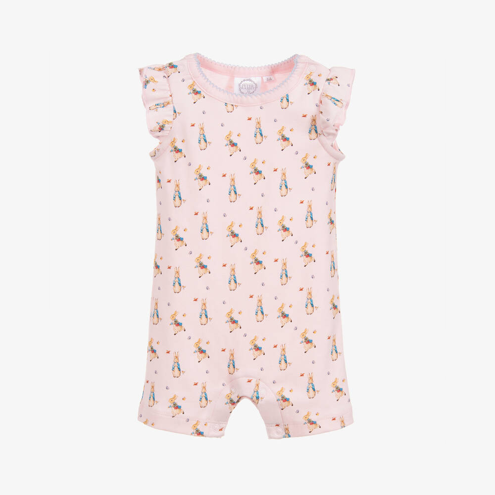 Peter Rabbit™ by Childrensalon-Розовый песочник из хлопкового джерси для малышек | Childrensalon Outlet