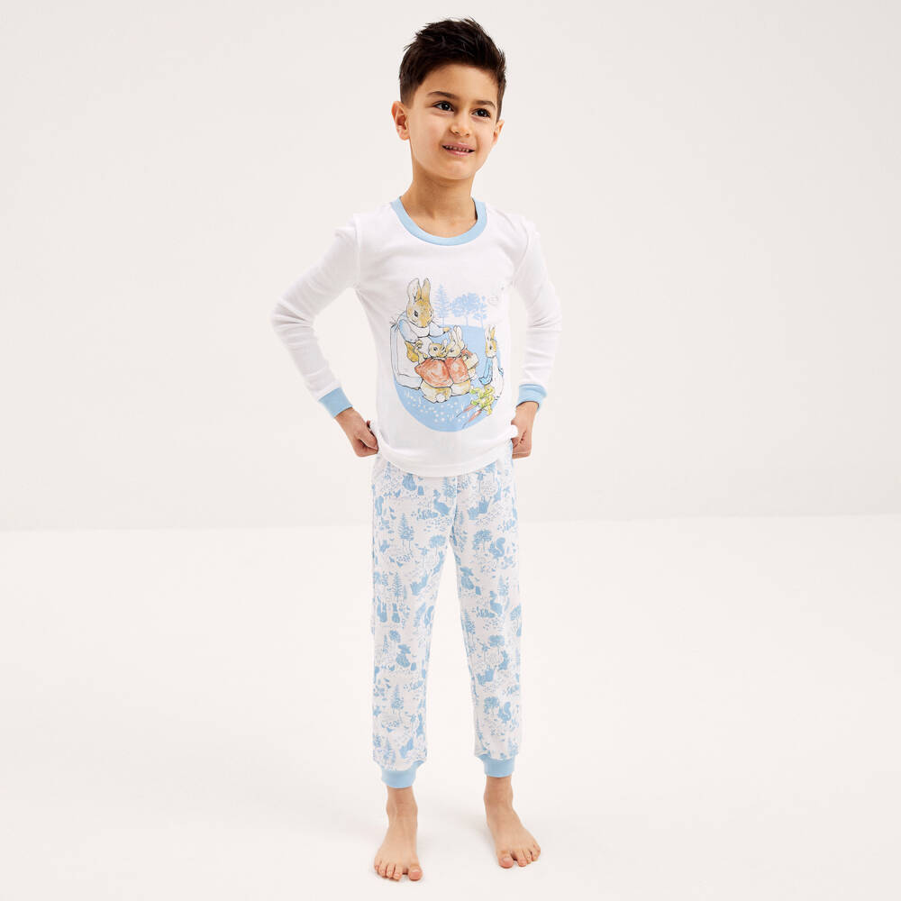 Peter Rabbit™ by Childrensalon-Бело-голубая пижама из хлопка | Childrensalon Outlet