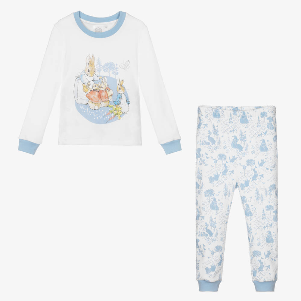 Peter Rabbit™ by Childrensalon-Бело-голубая пижама из хлопка | Childrensalon Outlet