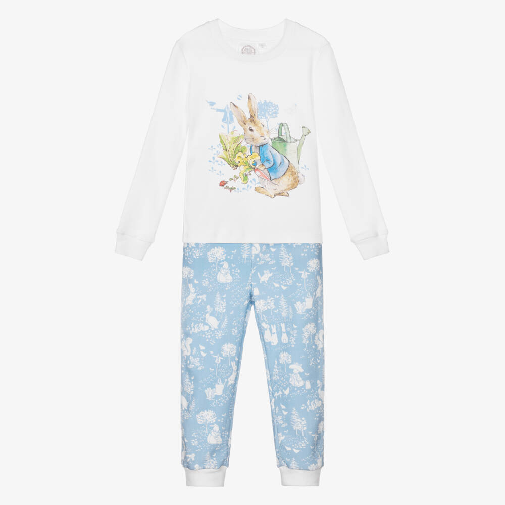 Peter Rabbit™ by Childrensalon-Бело-голубая пижама из хлопка | Childrensalon Outlet