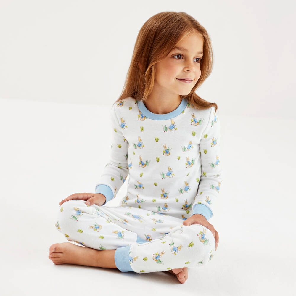 Peter Rabbit™ by Childrensalon-Boys White Cotton Sleep Set | Childrensalon Outlet