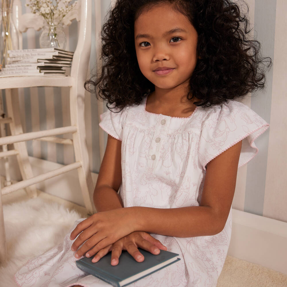 Peter Rabbit™ by Childrensalon-Girls Ivory & Blush Sleepwear Delight | Childrensalon Outlet