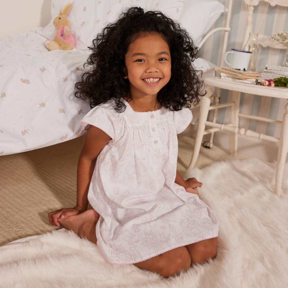 Peter Rabbit™ by Childrensalon-Girls Ivory & Blush Sleepwear Delight | Childrensalon Outlet