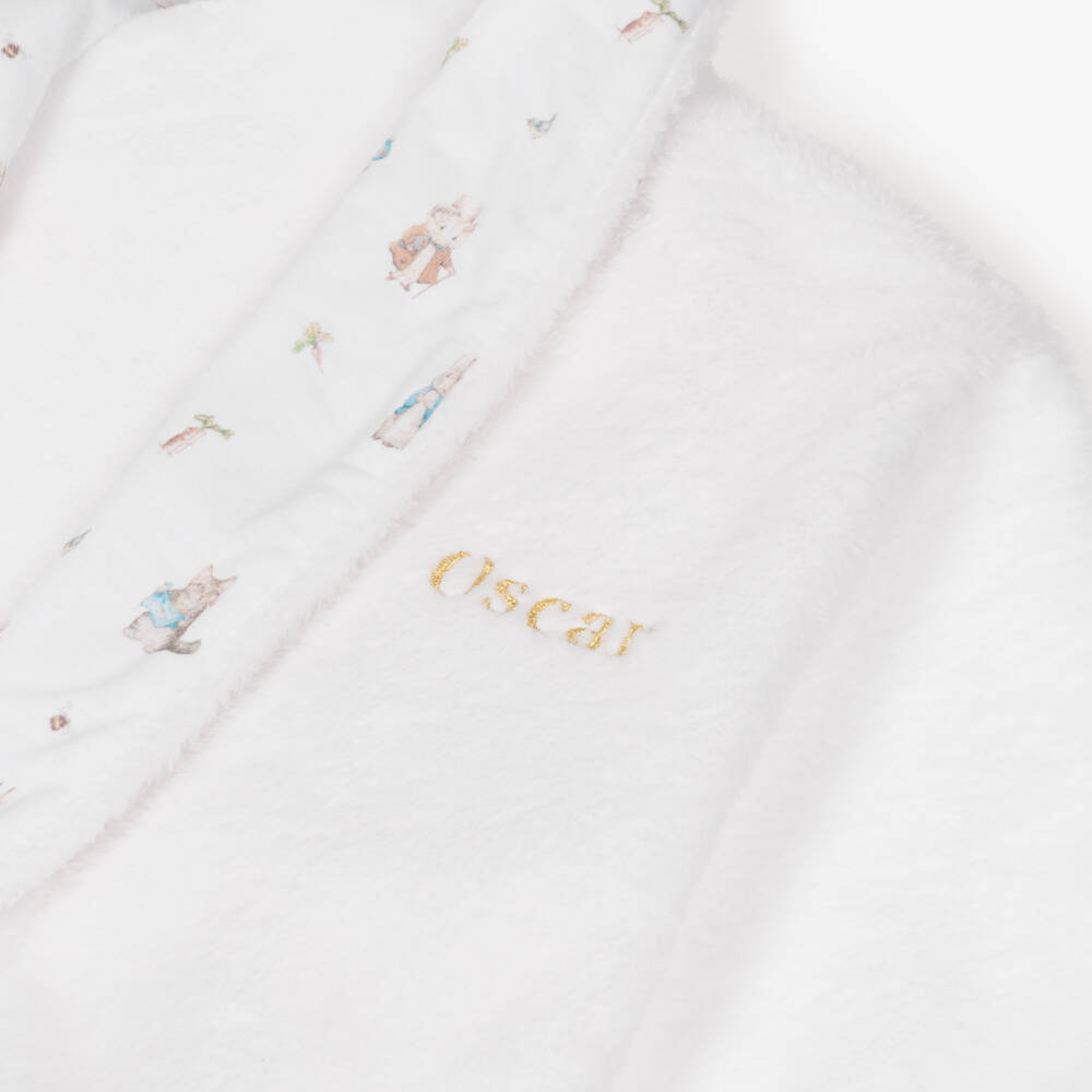 Peter Rabbit™ by Childrensalon-Girls Personlised White Fleece Dressing Gown | Childrensalon Outlet