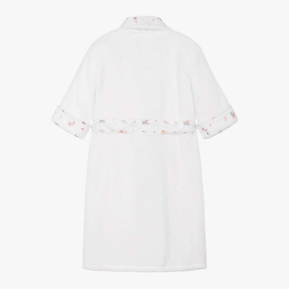 Peter Rabbit™ by Childrensalon-Girls Personlised White Fleece Dressing Gown | Childrensalon Outlet