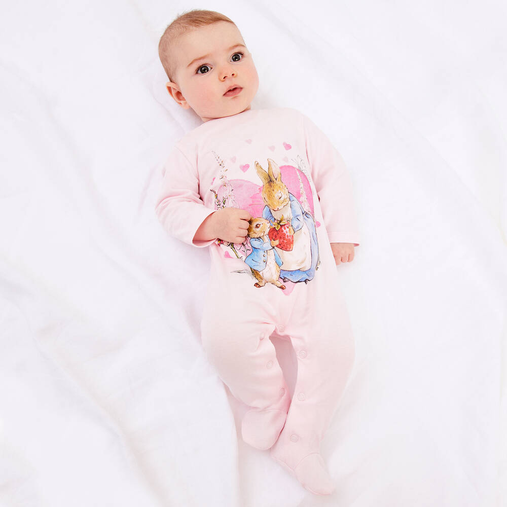 Peter Rabbit™ by Childrensalon-Розовый хлопковый комбинезон для малышек | Childrensalon Outlet