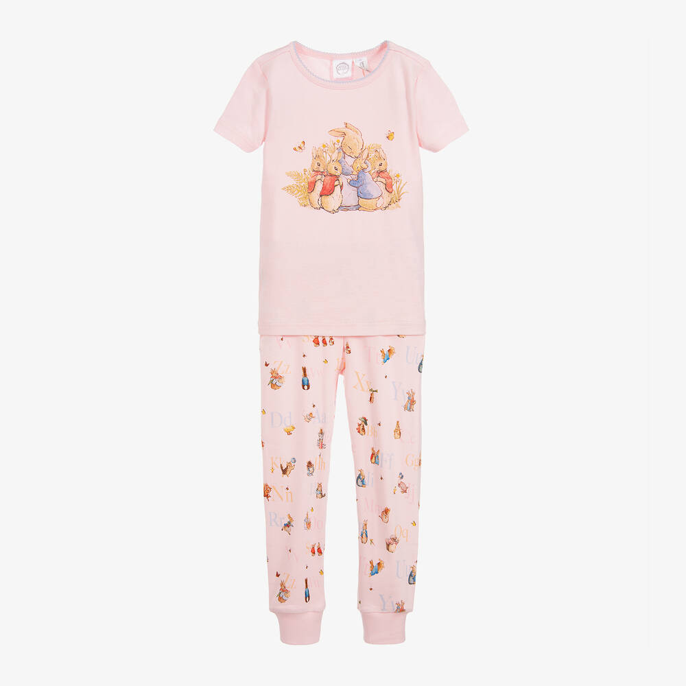 Peter Rabbit™ by Childrensalon - Girls Pink Cotton Jersey Pyjamas | Childrensalon