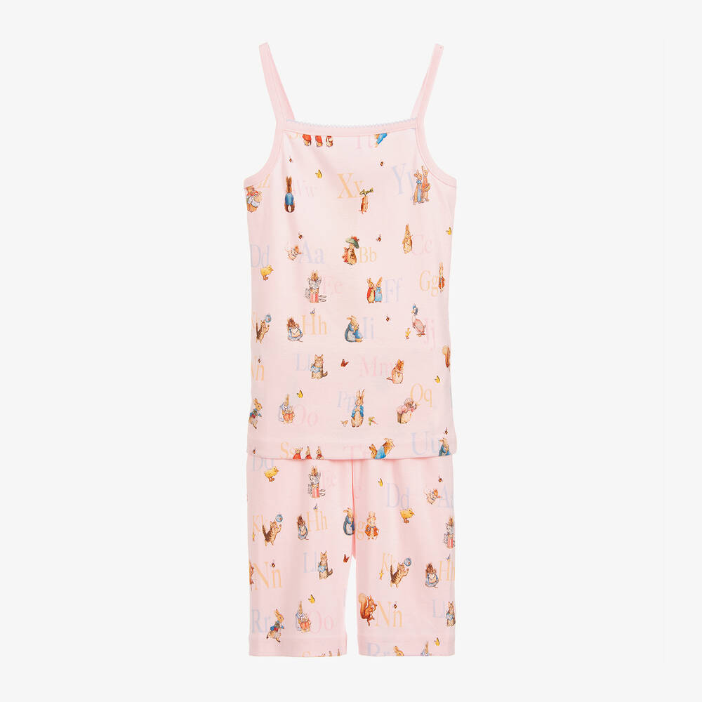 Peter Rabbit™ by Childrensalon - Girls Pink Cotton Jersey Short Pyjamas  | Childrensalon