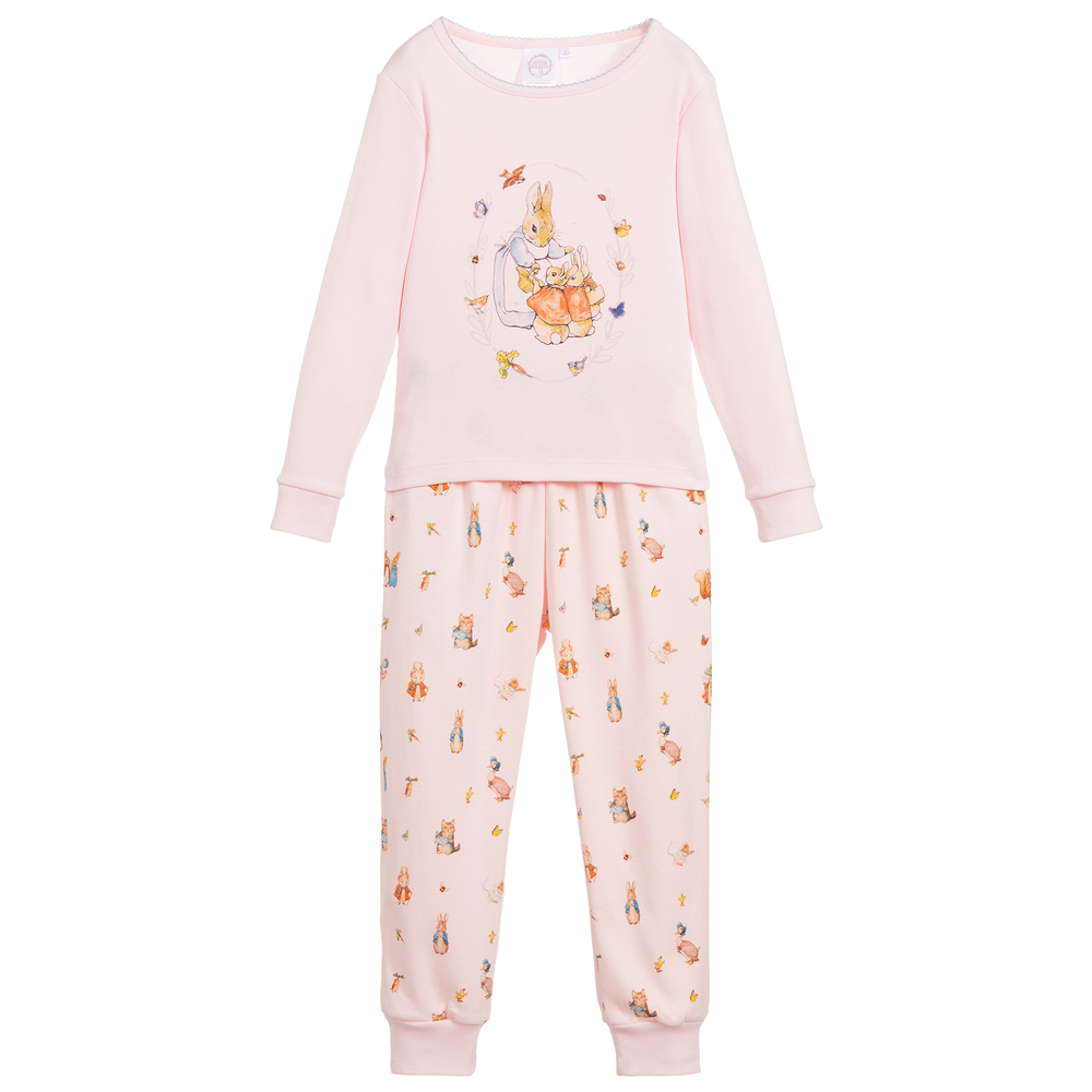 Peter Rabbit™ by Childrensalon - Розовая хлопковая пижама для девочек | Childrensalon