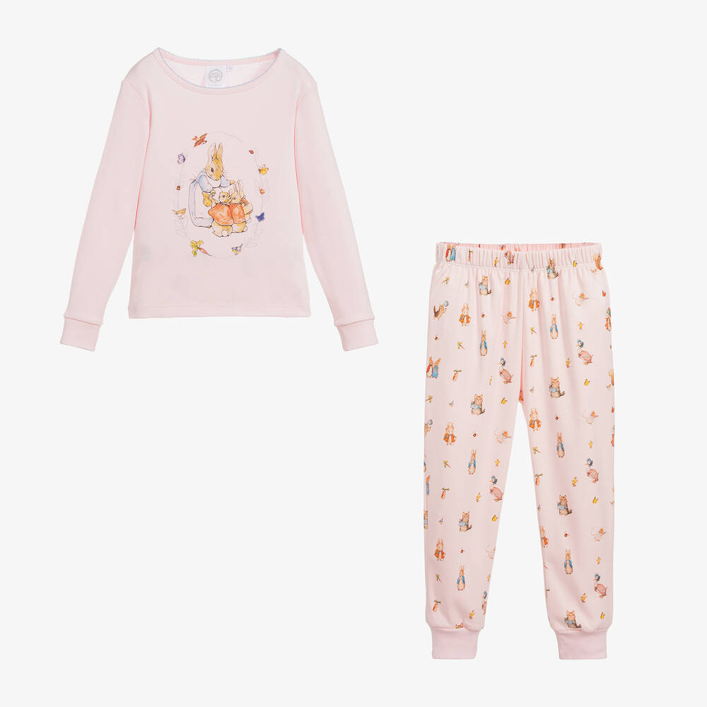 Peter Rabbit™ by Childrensalon-Girls Pink Cotton Pyjamas | Childrensalon Outlet