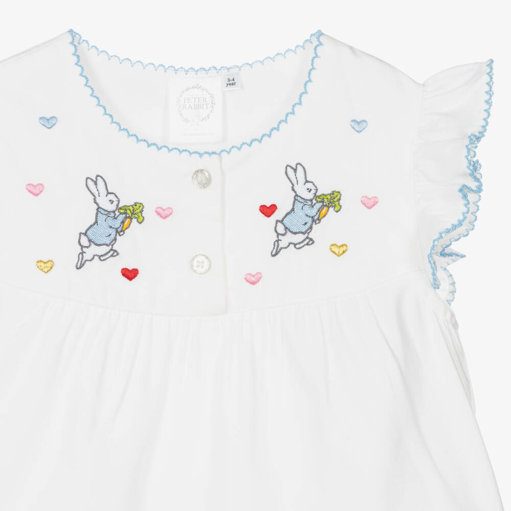 Peter Rabbit™ by Childrensalon-Girls Whimsical White Embroidered Sleepwear | Childrensalon Outlet