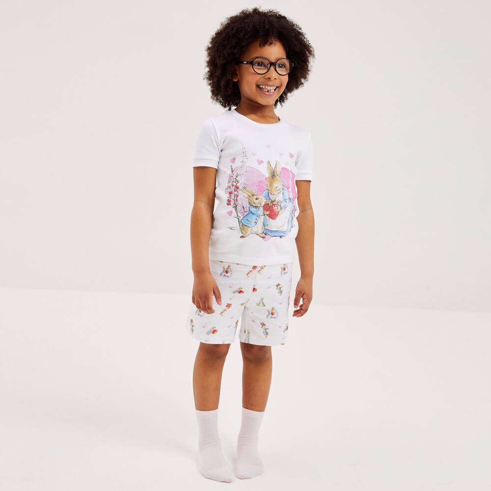 Peter Rabbit™ by Childrensalon-Girls White Shortie Sleep Set | Childrensalon Outlet