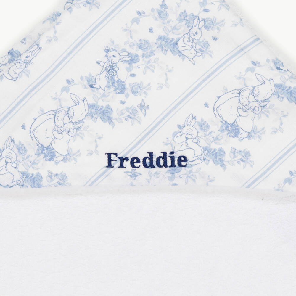 Peter Rabbit™ by Childrensalon-Personalised White Hooded Baby Towel & Wash Bag Set | Childrensalon Outlet