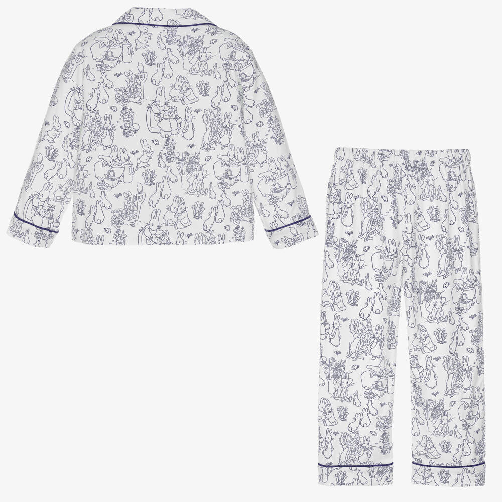 Peter Rabbit™ by Childrensalon-Белый и синий хлопковый комплект для сна | Childrensalon Outlet