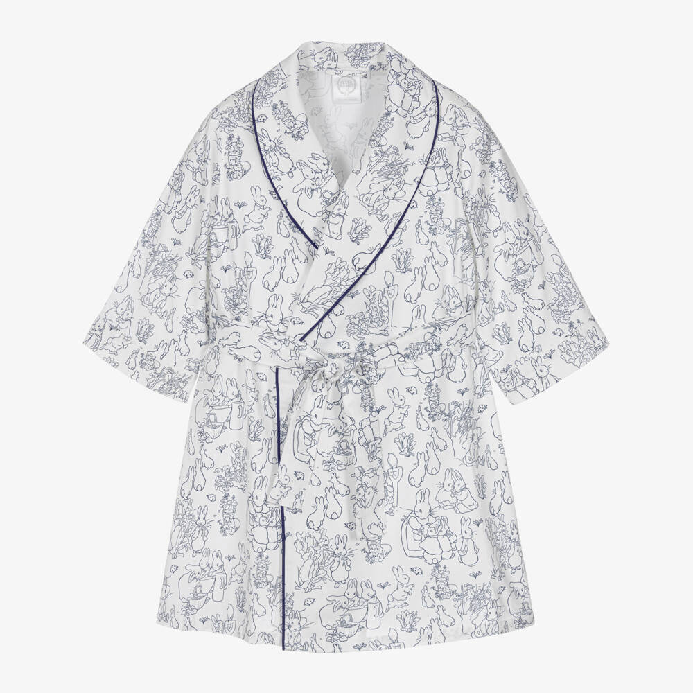 Peter Rabbit™ by Childrensalon-Хлопковый халат синий и белый | Childrensalon Outlet