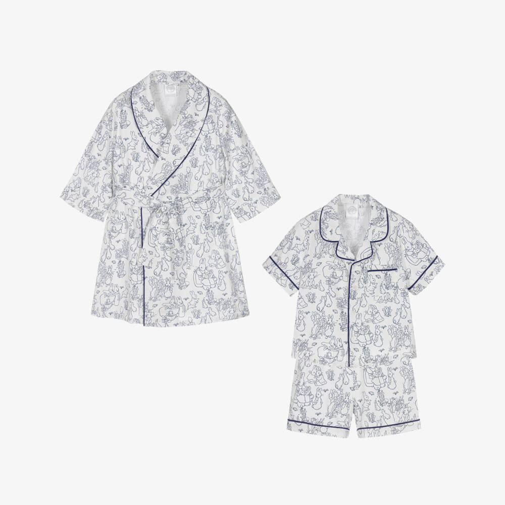 Peter Rabbit™ by Childrensalon-طقم نوم للأولاد باللونين الأزرق والأبيض | Childrensalon Outlet