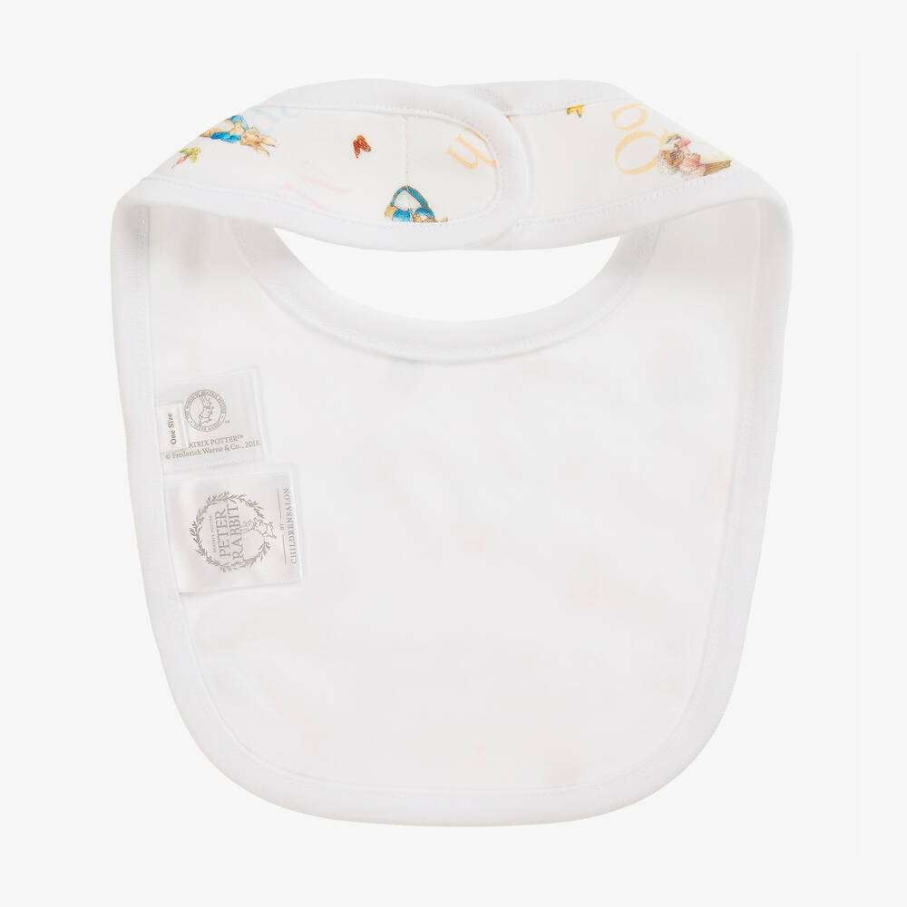 بيتر رابِت باي تشلدرن صالون-مريلة قطن لون أبيض للأطفال | Childrensalon Outlet