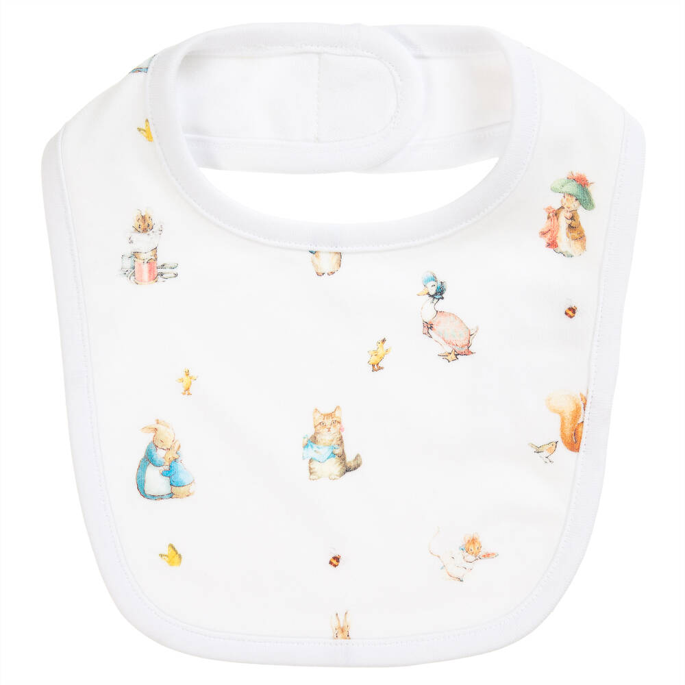 Peter Rabbit™ by Childrensalon - Bavoir blanc en jersey de coton bébé | Childrensalon