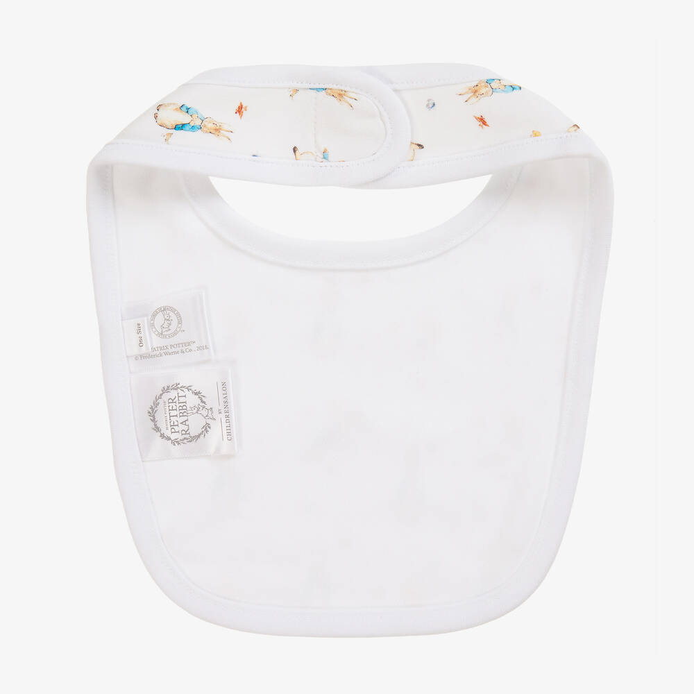 بيتر رابِت باي تشلدرن صالون-مريلة قطن لون أبيض للأطفال | Childrensalon Outlet