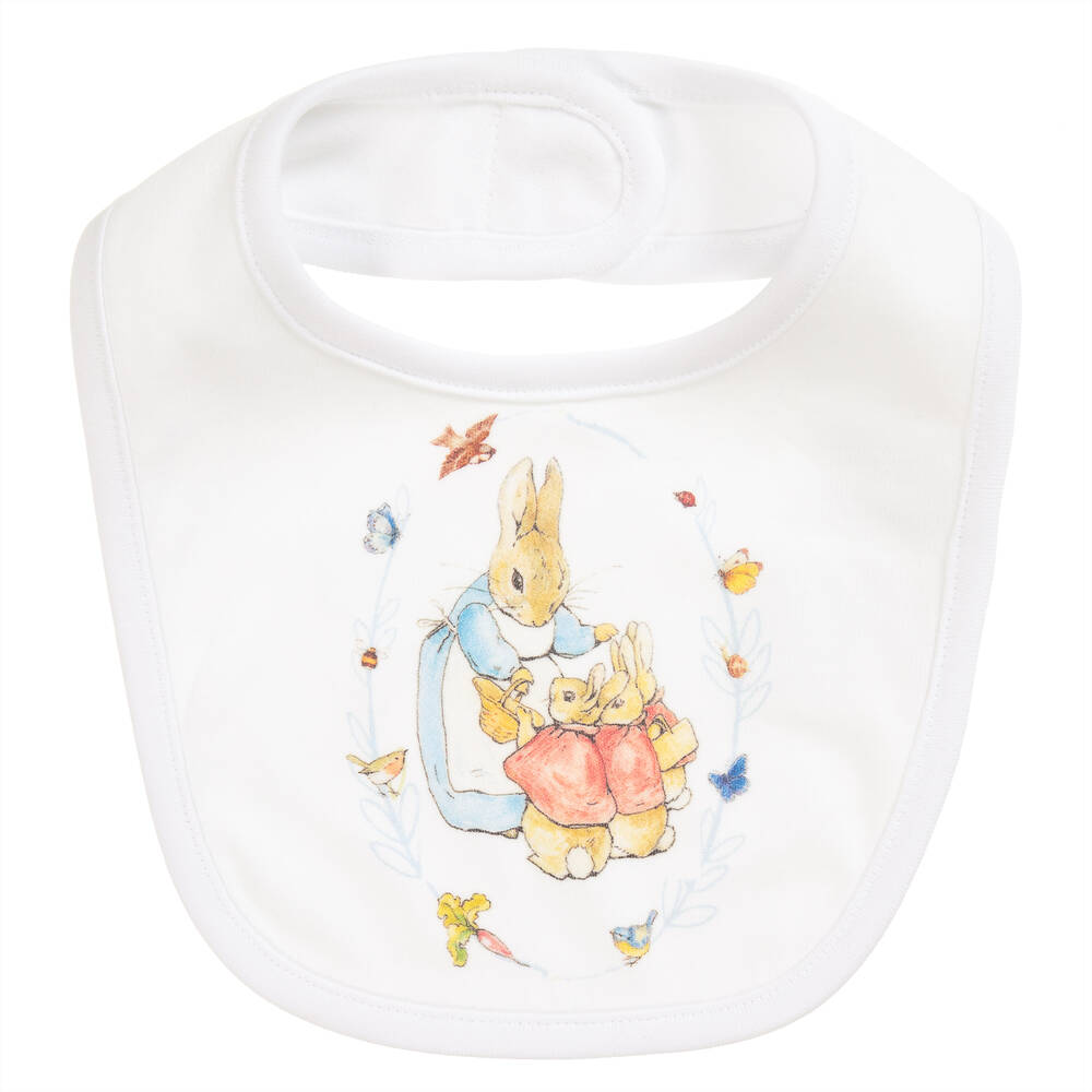 Peter Rabbit™ by Childrensalon - White Cotton Jersey Baby Bib  | Childrensalon