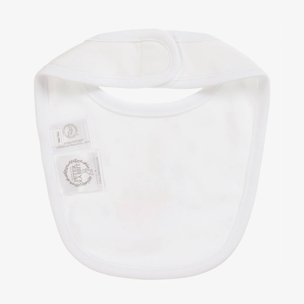 بيتر رابِت باي تشلدرن صالون-مريلة قطن لون أبيض للأطفال | Childrensalon Outlet